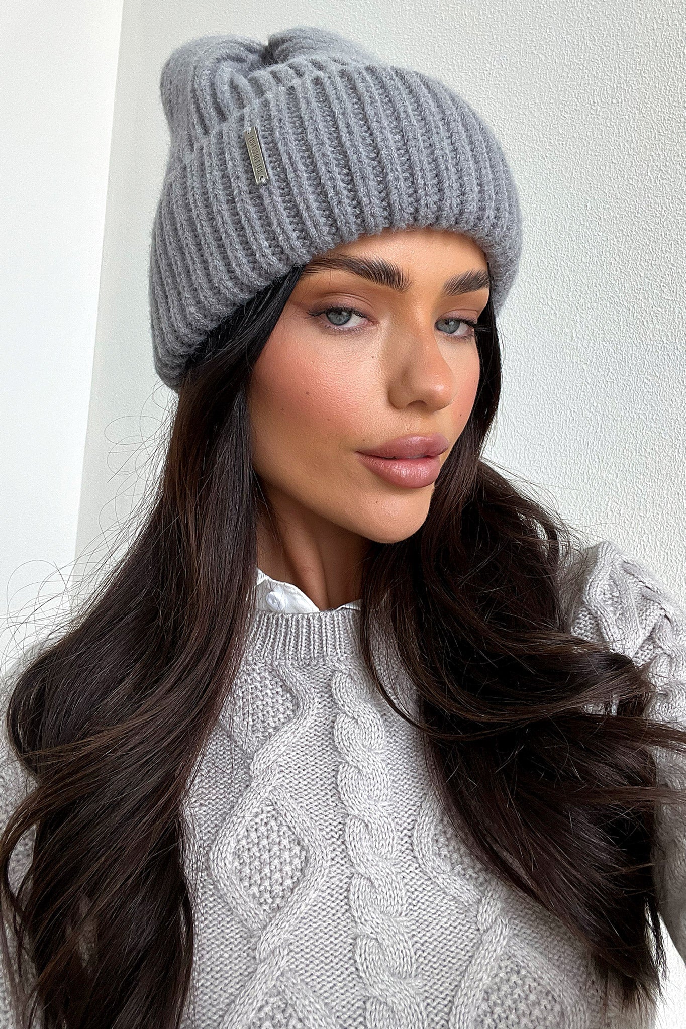 Luna Beanie Grey - Soft Winter Knit Hat for Women & Men - Cozy Unisex Beanie for Cold Weather, Outdoor Activities & Casual Style
