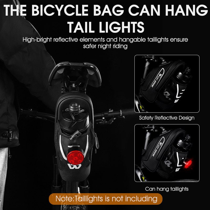 Waterproof Bike Saddle Bag with Bottle Holder - MTB & Road Bicycle Under Seat Storage Pannier - Durable Cycling Accessories for Commuting, Mountain Biking & Long-Distance Rides