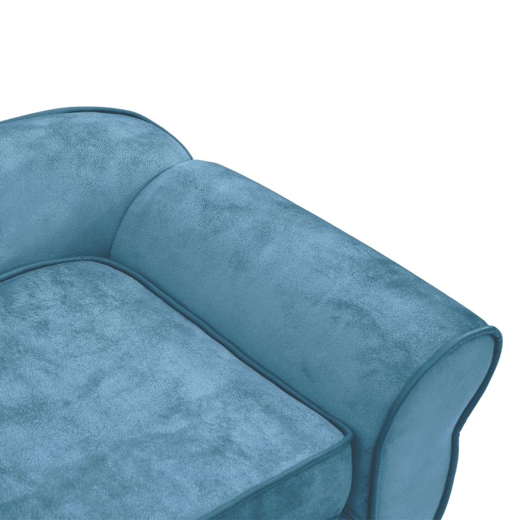 Turquoise Plush Small Dog Sofa & Cat Couch with Anti-Slip Wooden Frame - Washable Pet Bed for Poodles, Shih Tzus & Small Breeds - Cozy Pet Furniture for Living Room, Bedroom & Pet-Friendly Spaces
