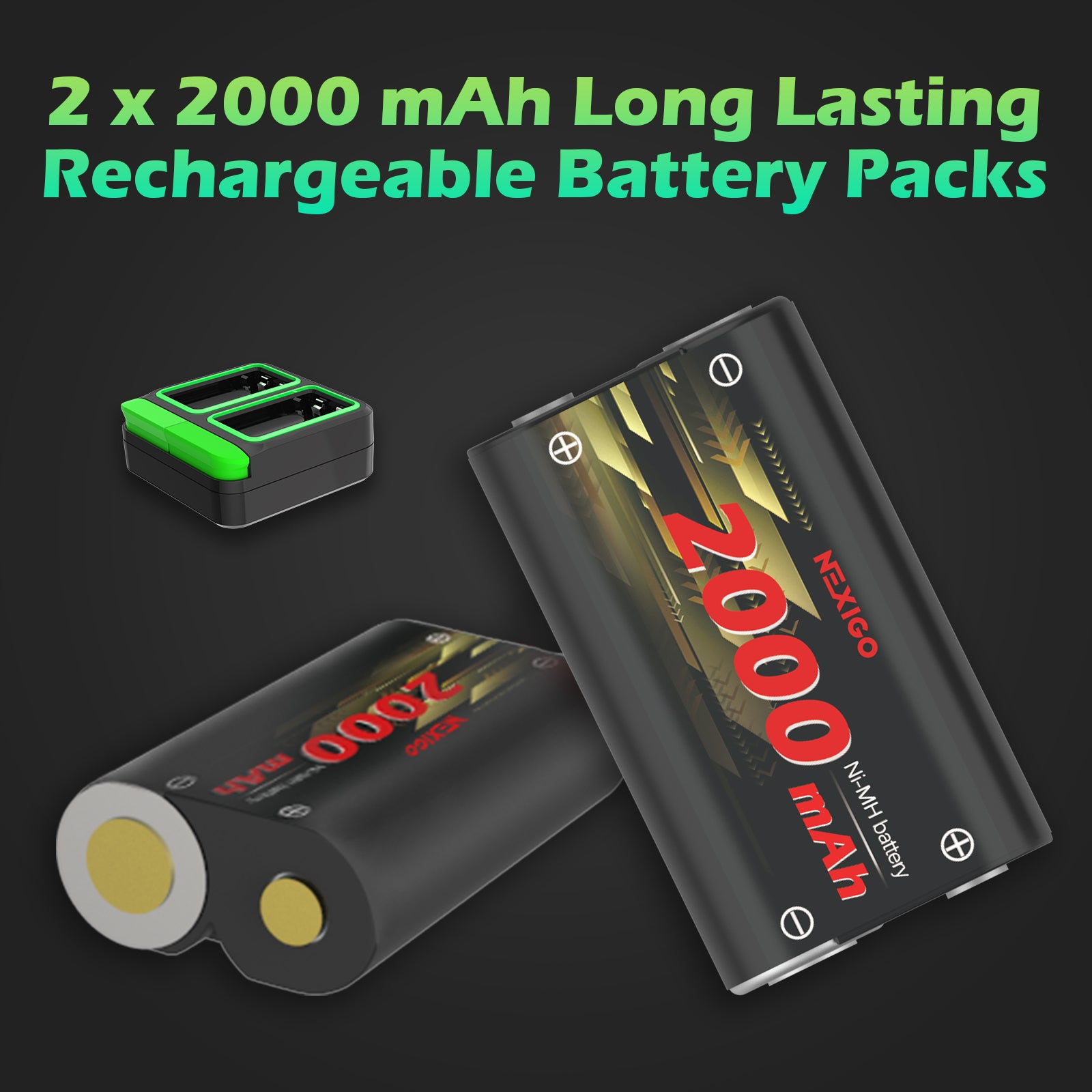 NexiGo Rechargeable Battery Pack for Xbox Series X|S & Xbox One - Long-Lasting Gaming Power for Extended Play Sessions