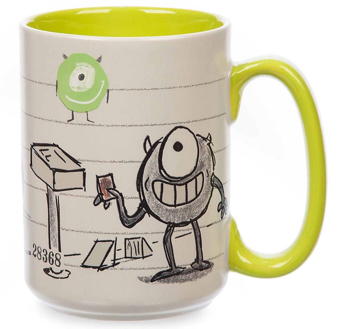 Official Disney Parks Mike Wazowski Pixar Mug - Monsters Inc. Collectible Coffee Cup with Handle - Perfect for Hot Drinks, Office Use & Disney Fans Gift
