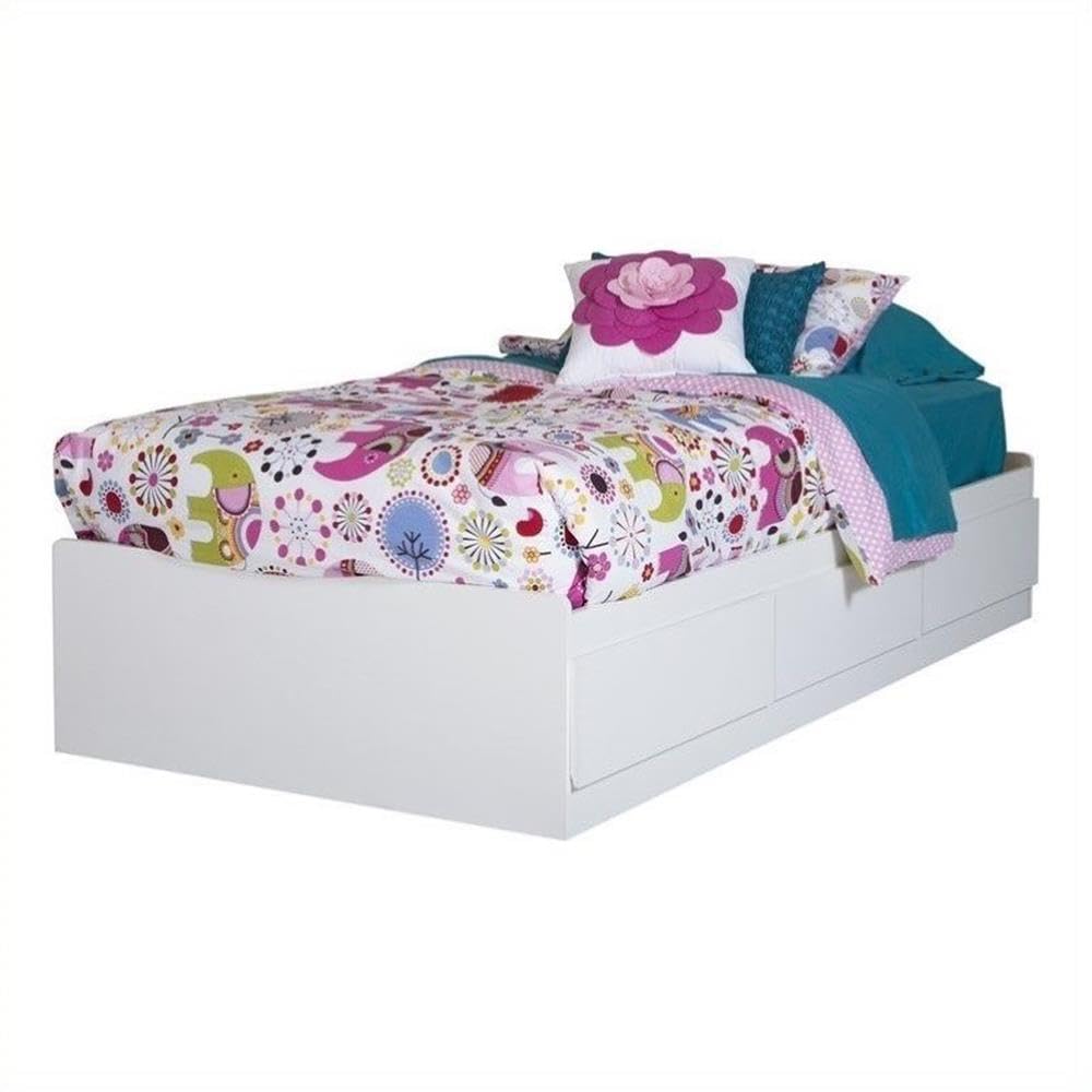 Rosebery Full Size Kids Platform Bed with 3 Drawers & Wood Slats - No Box Spring Needed for Bedroom