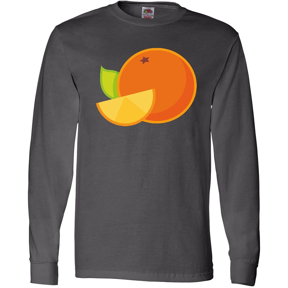 Inktastic Orange Fruit Print Long Sleeve T-Shirt for Men & Women | Comfortable Cotton Tee for Casual Wear, Fall Fashion, and Everyday Outfits