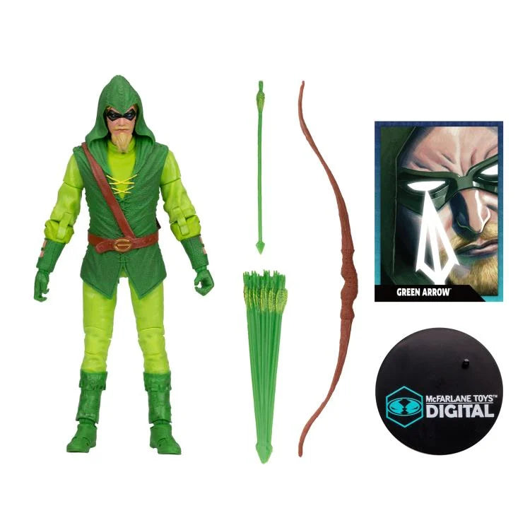 Green Arrow: Longbow Hunter Classic 7-Inch Action Figure with Digital Code - Collectible DC Comics Superhero Toy for Display & Play