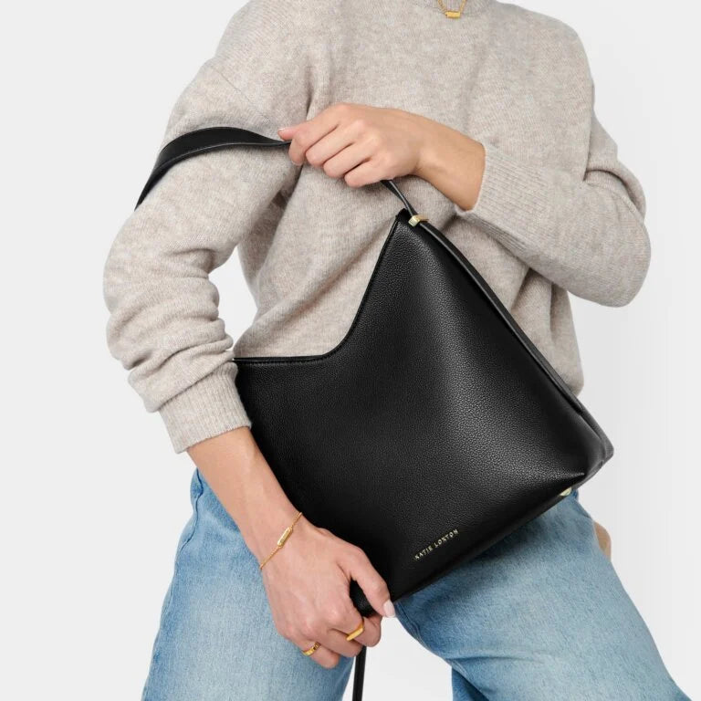 Katie Loxton Camille Shoulder Bag - Stylish Black Crossbody Purse for Women | Perfect for Work, Travel & Everyday Use