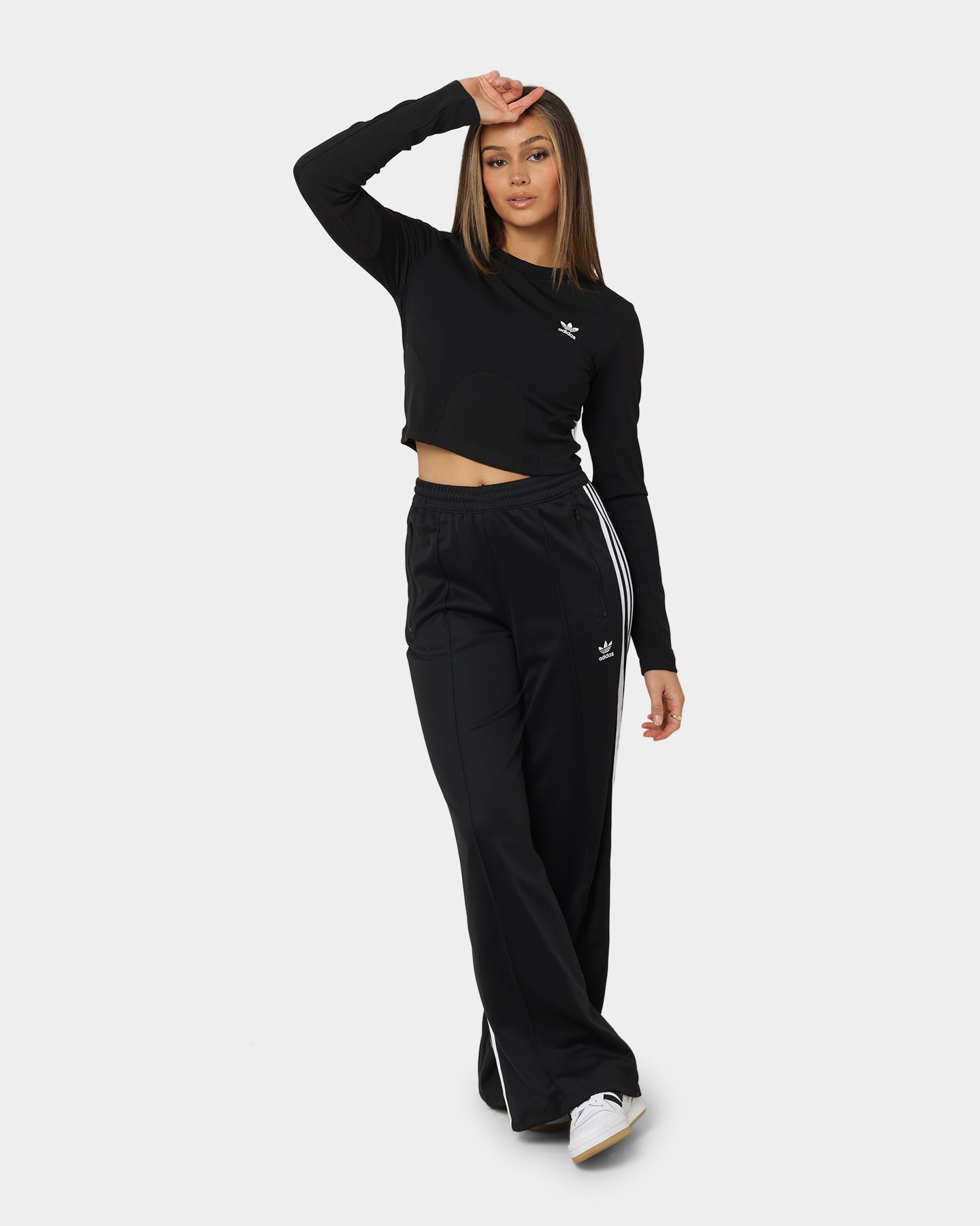 Adidas Women's Always Original Rib Long Sleeve T-Shirt - Black | Athletic Casual Wear for Running, Yoga & Everyday Comfort
