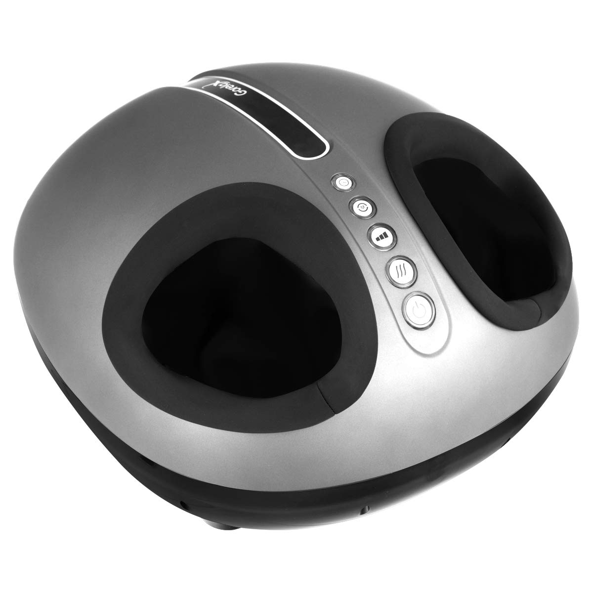 Shiatsu Foot Massager with Heat & Air Compression - 3 Intensity Levels, Auto Shut-Off, Deep Kneading for Heel Pain Relief - Home & Office Use for Relaxation, Circulation & Stress Relief - Silver