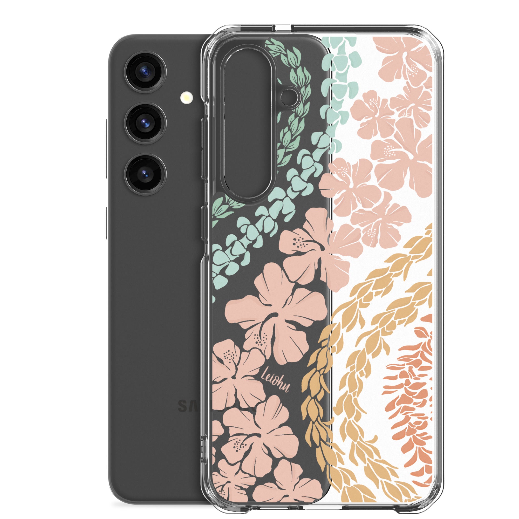 Groovy Lei Clear Protective Case for Samsung Galaxy - Slim & Durable Phone Cover for Everyday Use, Travel, and Work