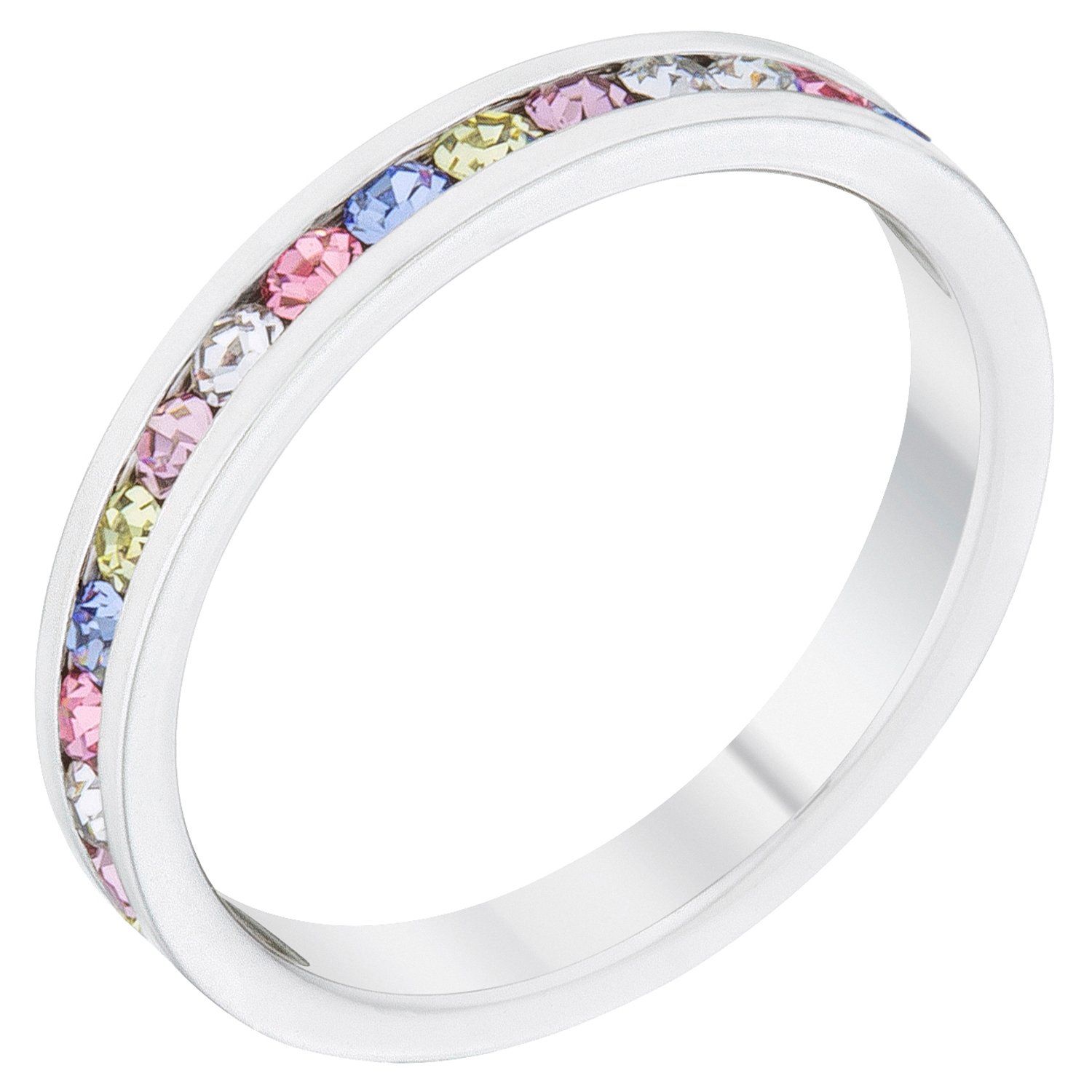 Elegant Swarovski Crystal Birthstone Stackable Eternity Rings for Women - Perfect for Anniversary Gifts, Wedding Bands & Everyday Jewelry