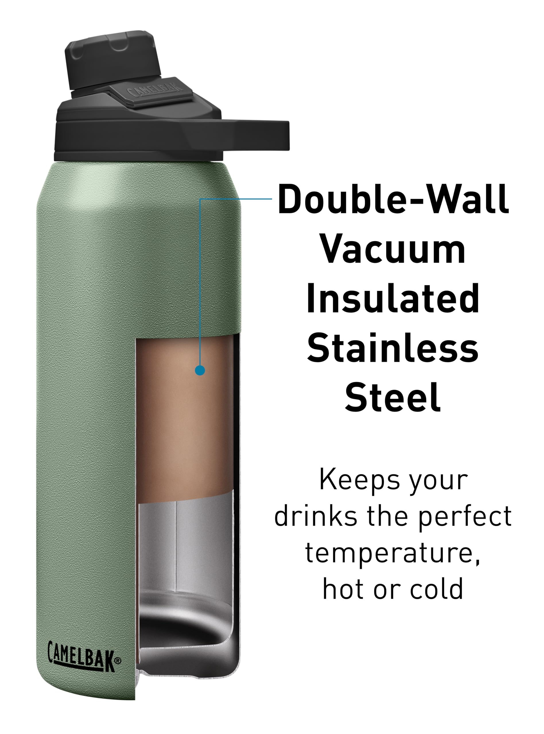 CamelBak Chute Mag 20oz Vacuum Insulated Stainless Steel Water Bottle - Leakproof, BPA-Free, Keeps Drinks Cold 24Hrs/Hot 12Hrs - Perfect for Hiking, Gym, Office & Outdoor Adventures