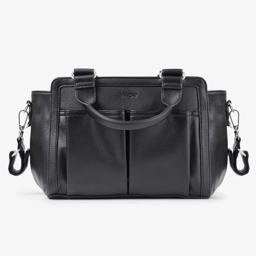 Vanchi Amelia Convertible Diaper Bag & Stroller Organizer - Black | Perfect for Baby Essentials, Travel & On-the-Go Parents