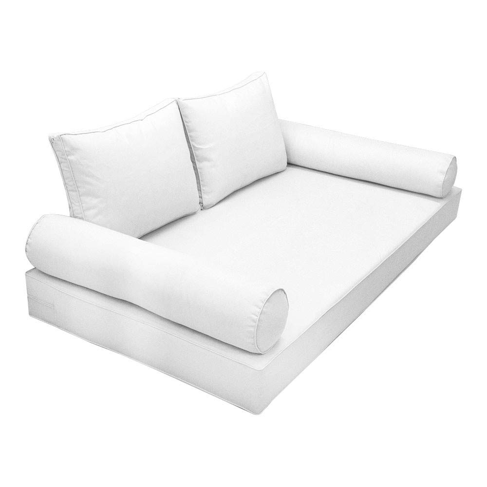 Prolinemax 5-Piece Crib Size Outdoor Daybed Set with Mattress, Cushion & Bolster Pillows - Style1 AD106 - Perfect for Patio, Poolside & Garden Relaxation