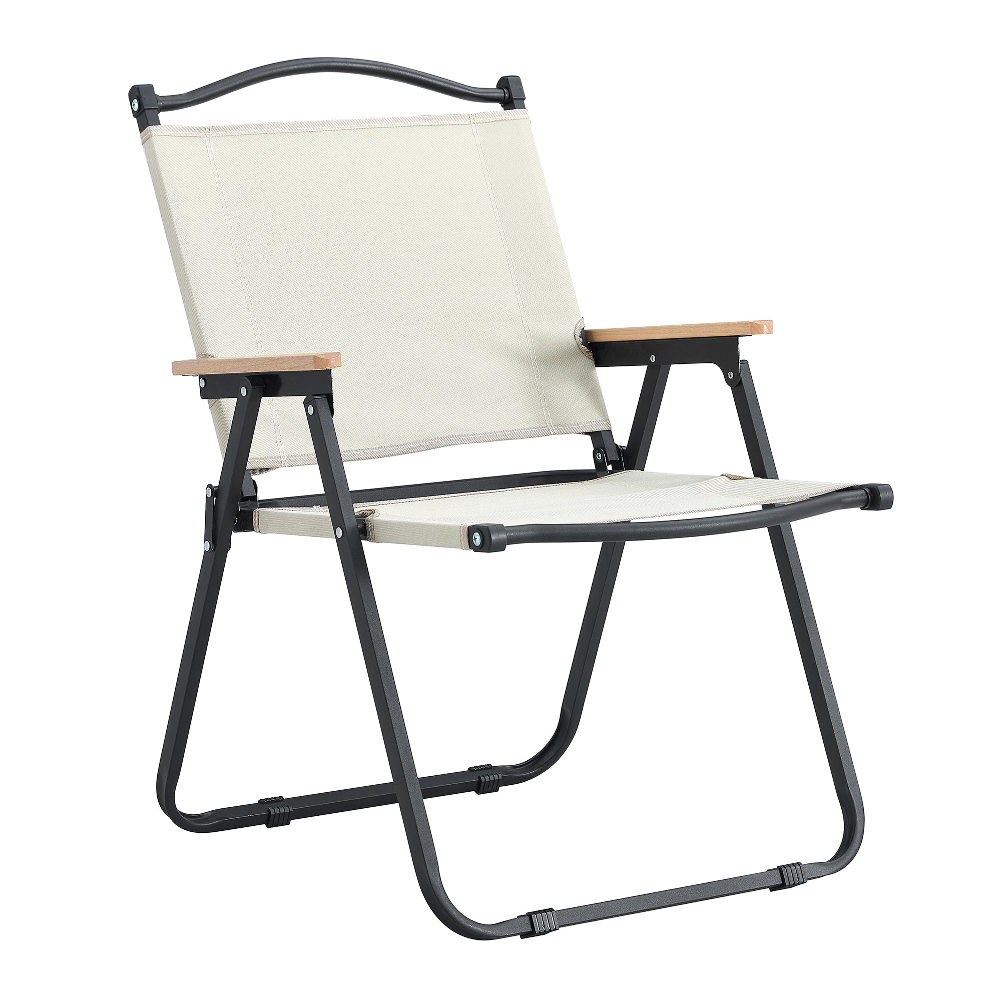 Portable Folding Camping Chair for Outdoor & Indoor Use - Lightweight Beach, Picnic, Backyard, BBQ, Party, Patio Chair in Beige - Perfect for Travel, Hiking, and Relaxation