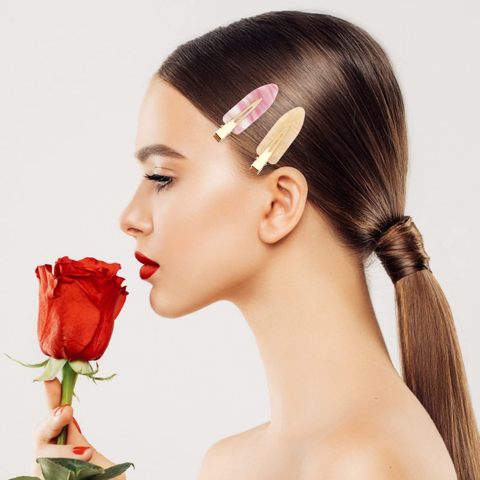 10Pcs Flat Hair Clips No Bend Resin Acrylic Hairdressing Clips for Salon, Bangs & Wavy Styling - Perfect for Hairdressers, Makeup Artists & Home Use