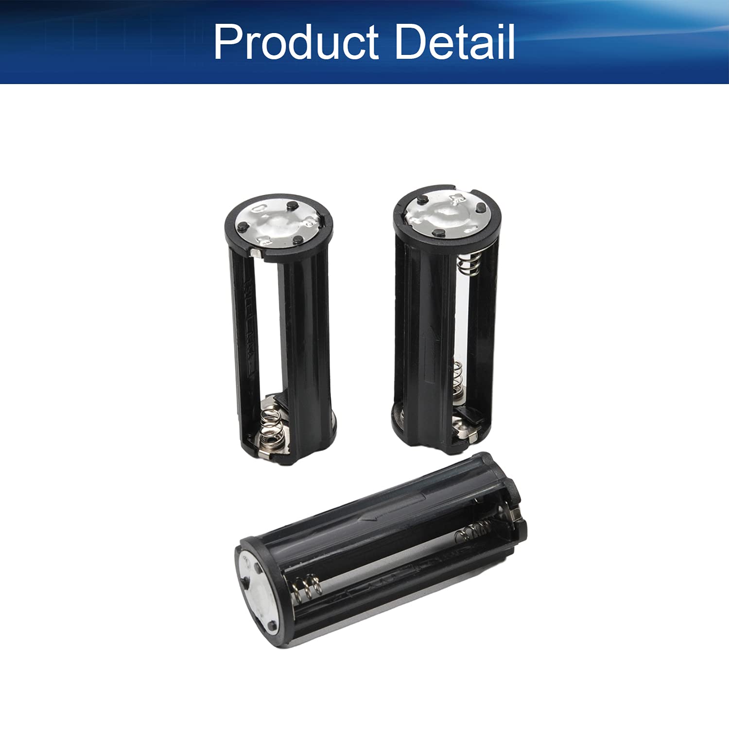 Heyiarbeit 6Pcs Black AAA Battery Adapters - Series Connection Converter Cases 3718 for Electronics - Perfect for Flashlights, Toys & DIY Projects