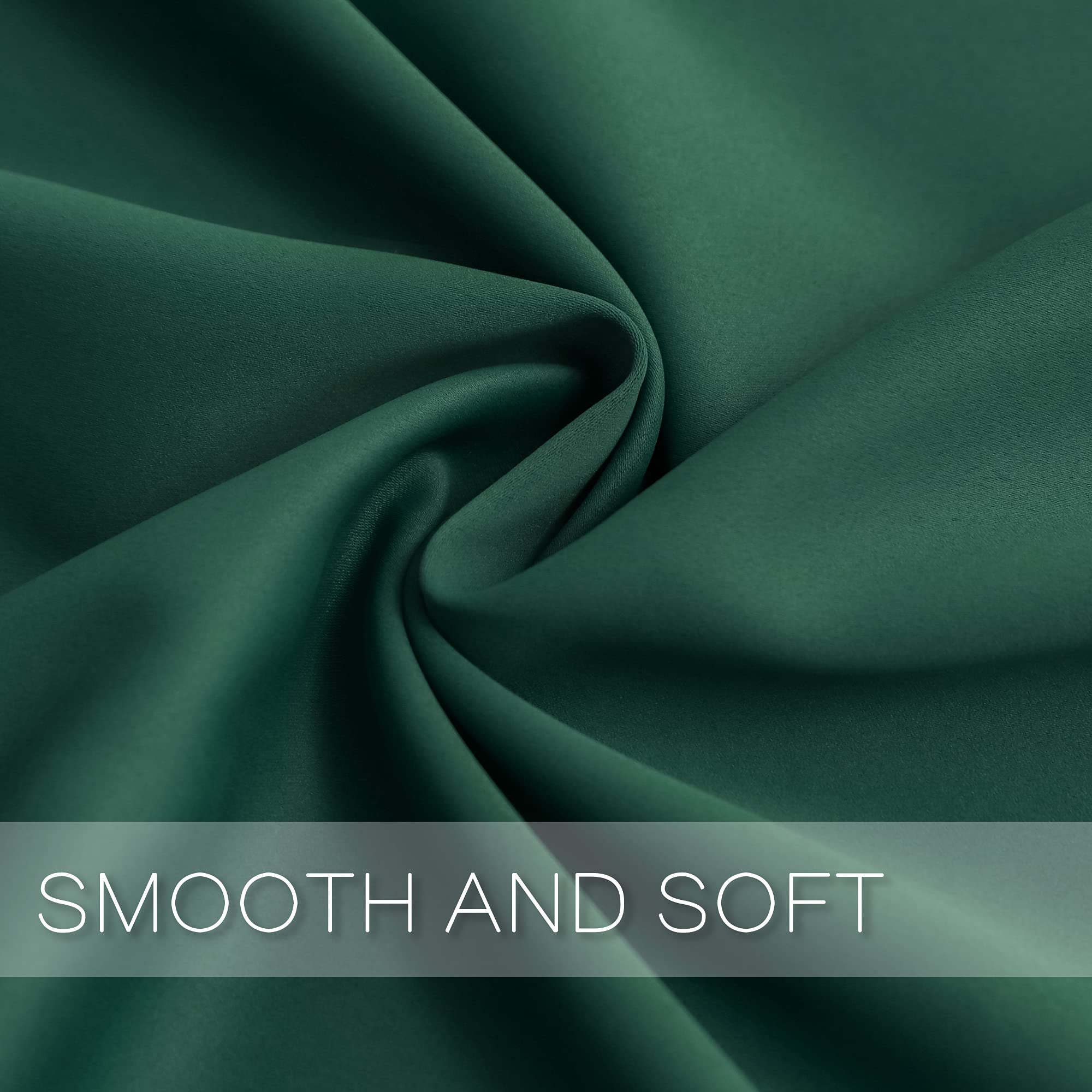 YGO Blackout Valance Curtains - Hunter Green, Pack of 2 for Kitchen Windows