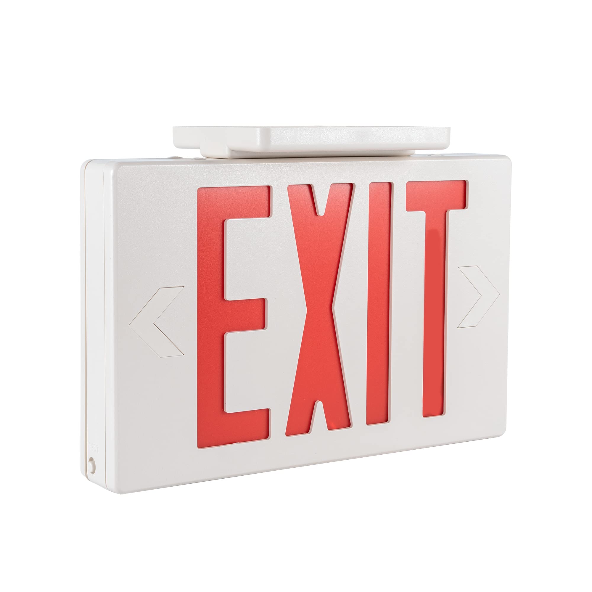Gruenlich LED Emergency Exit Sign - Double Face, Battery Backup, UL 924 Certified - 120-277V Red Letter Exit Light (1-Pack) - Ideal for Commercial Buildings, Warehouses, and Public Safety Areas