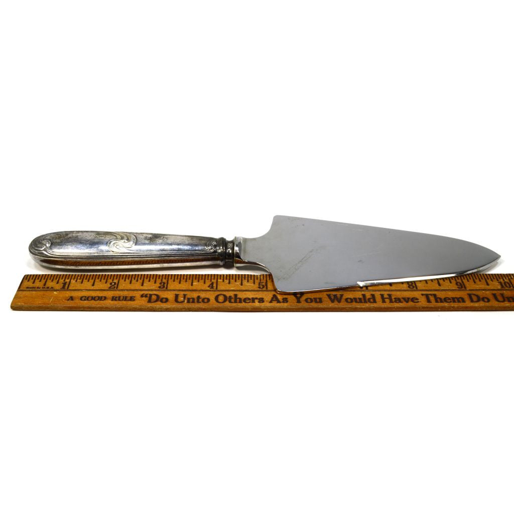 Vintage ERCUIS Silver Plated French Cake Serving Knife with Wave Pattern - Elegant Dessert Cutlery for Weddings, Parties & Tea Time