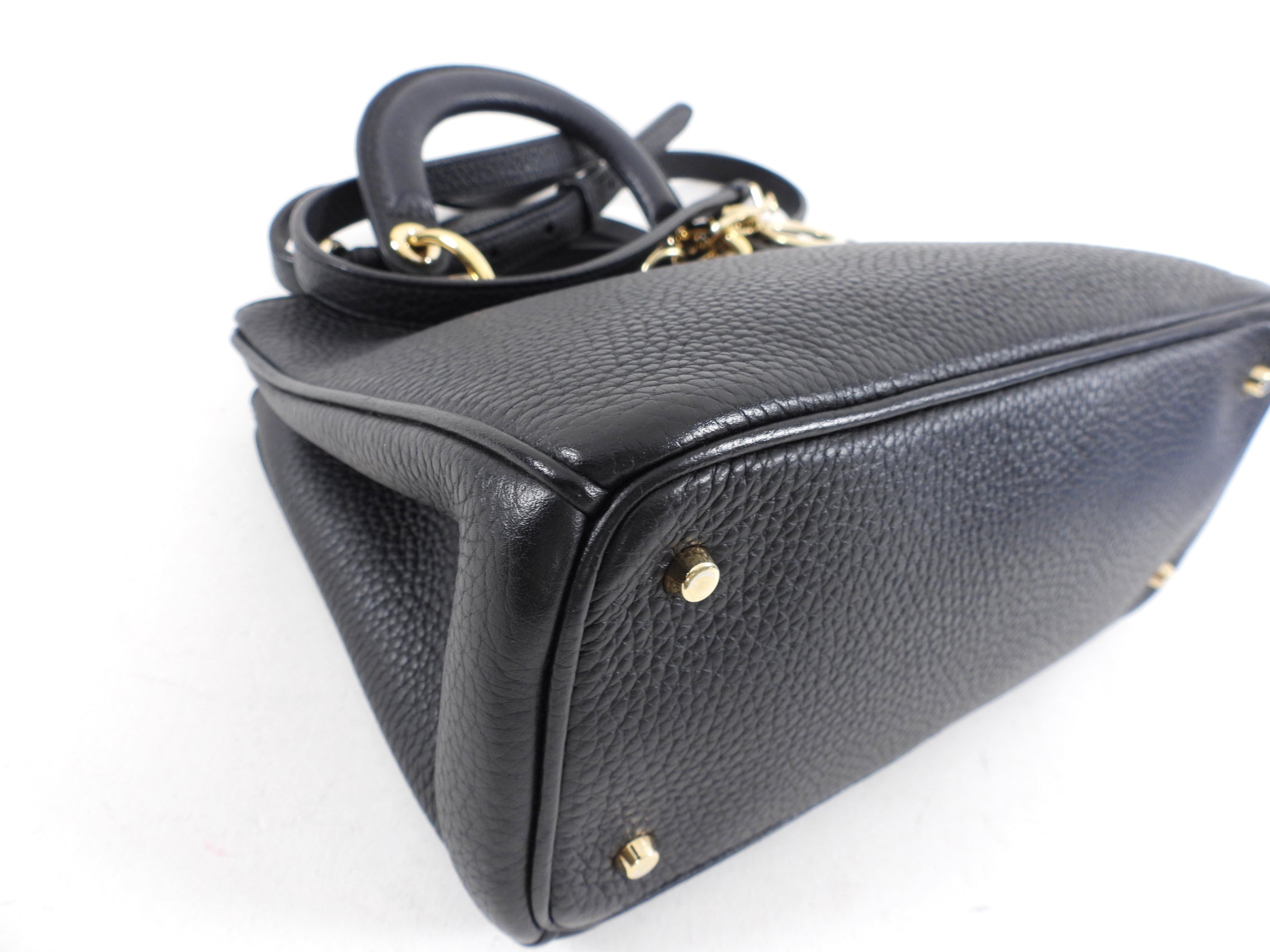 Christian Dior Black Mini Diorissimo Leather Two-Way Shoulder Bag Crossbody Purse for Women | Luxury Designer Handbag for Date Night, Office & Travel