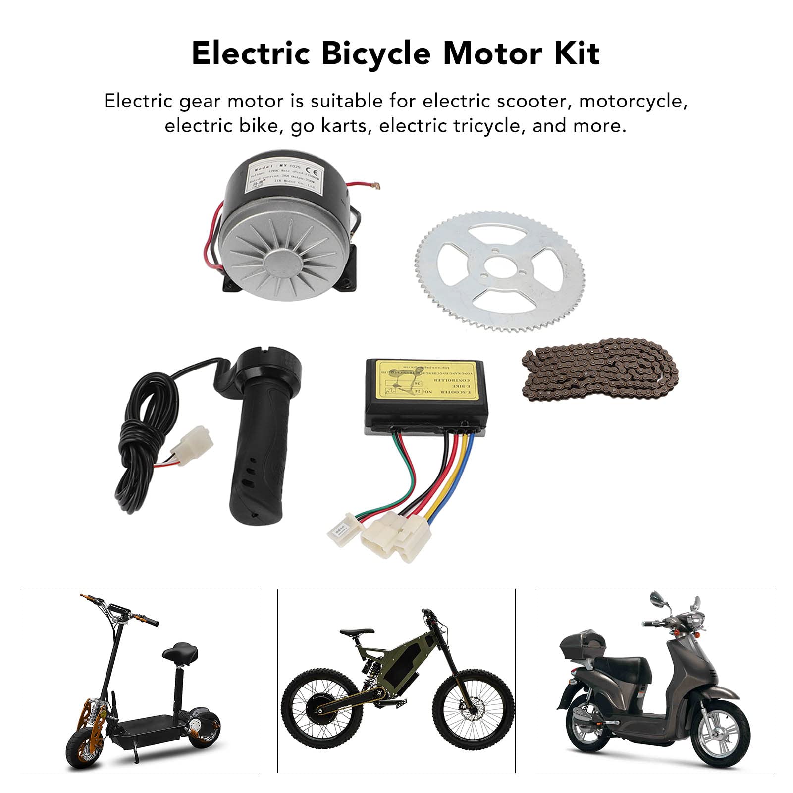 12V 250W 2750RPM High Speed Electric Motor Kit with Speed Controller - Bike Conversion Kit for Motorcycle, Electric Scooter & E-Bike - Perfect for DIY Projects, Commuting & Off-Road Adventures