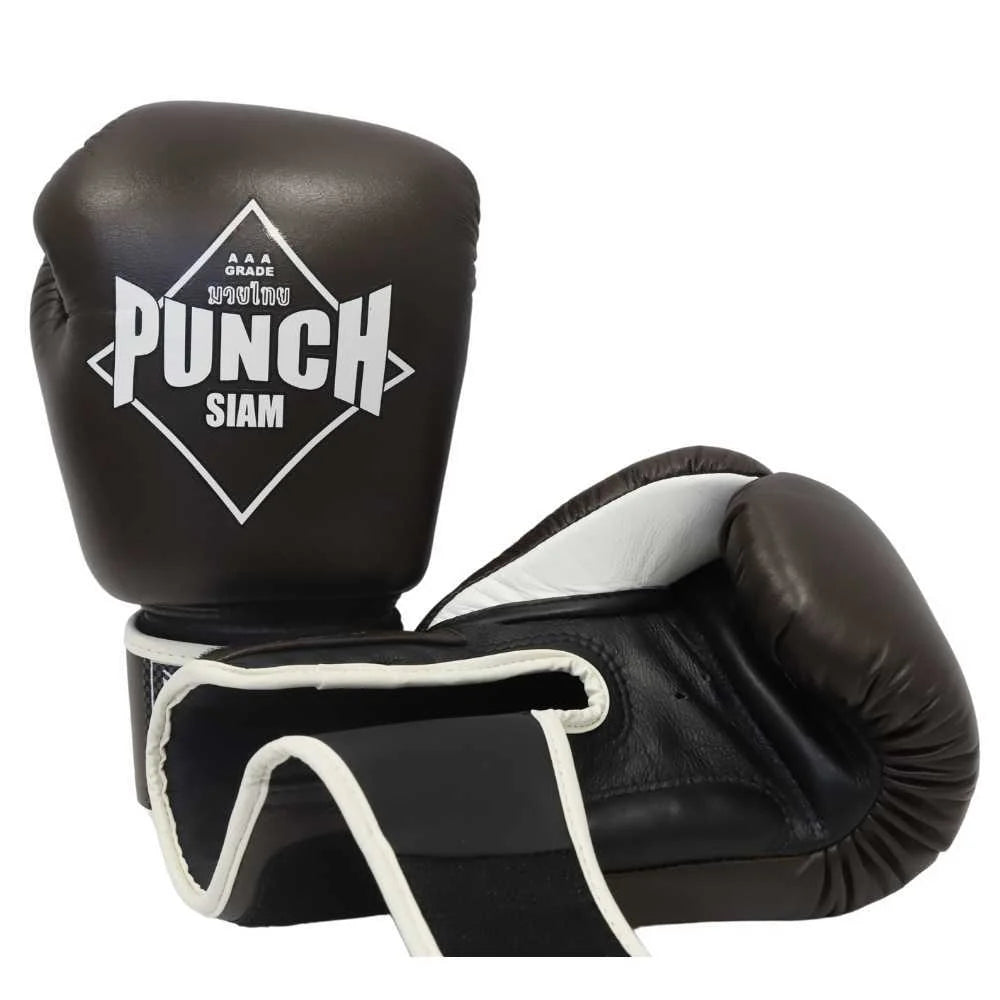 Premium Siam Leather 12oz Chocolate Boxing Gloves for Training, Sparring & Fitness - Ideal for Boxing, MMA & Kickboxing Workouts
