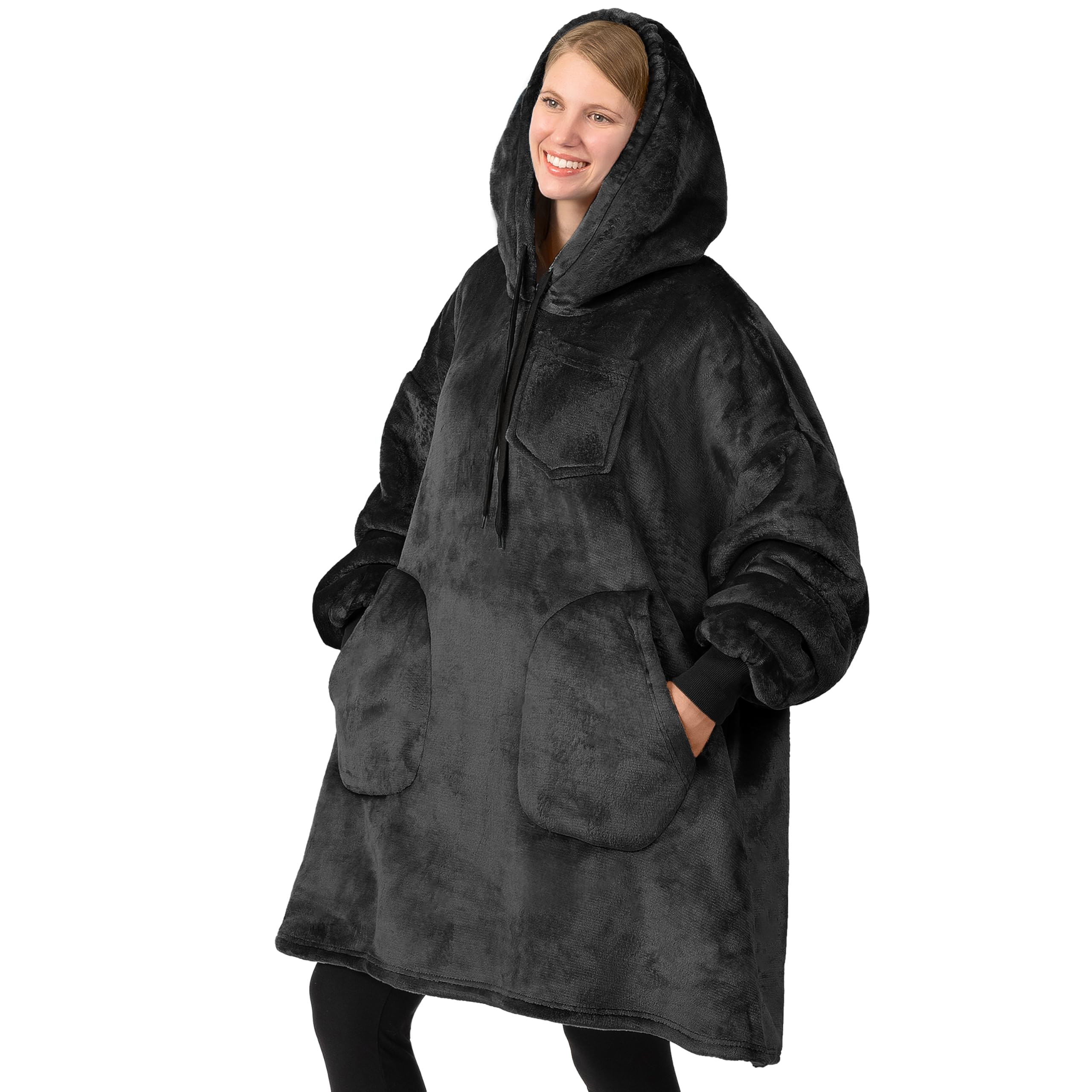 PAVILIA Women's Sherpa Wearable Blanket Hoodie - Oversized Fleece Hooded Sweatshirt Blanket for Men & Women | Cozy Lounge Wear for Netflix Nights, Camping & Winter Relaxation