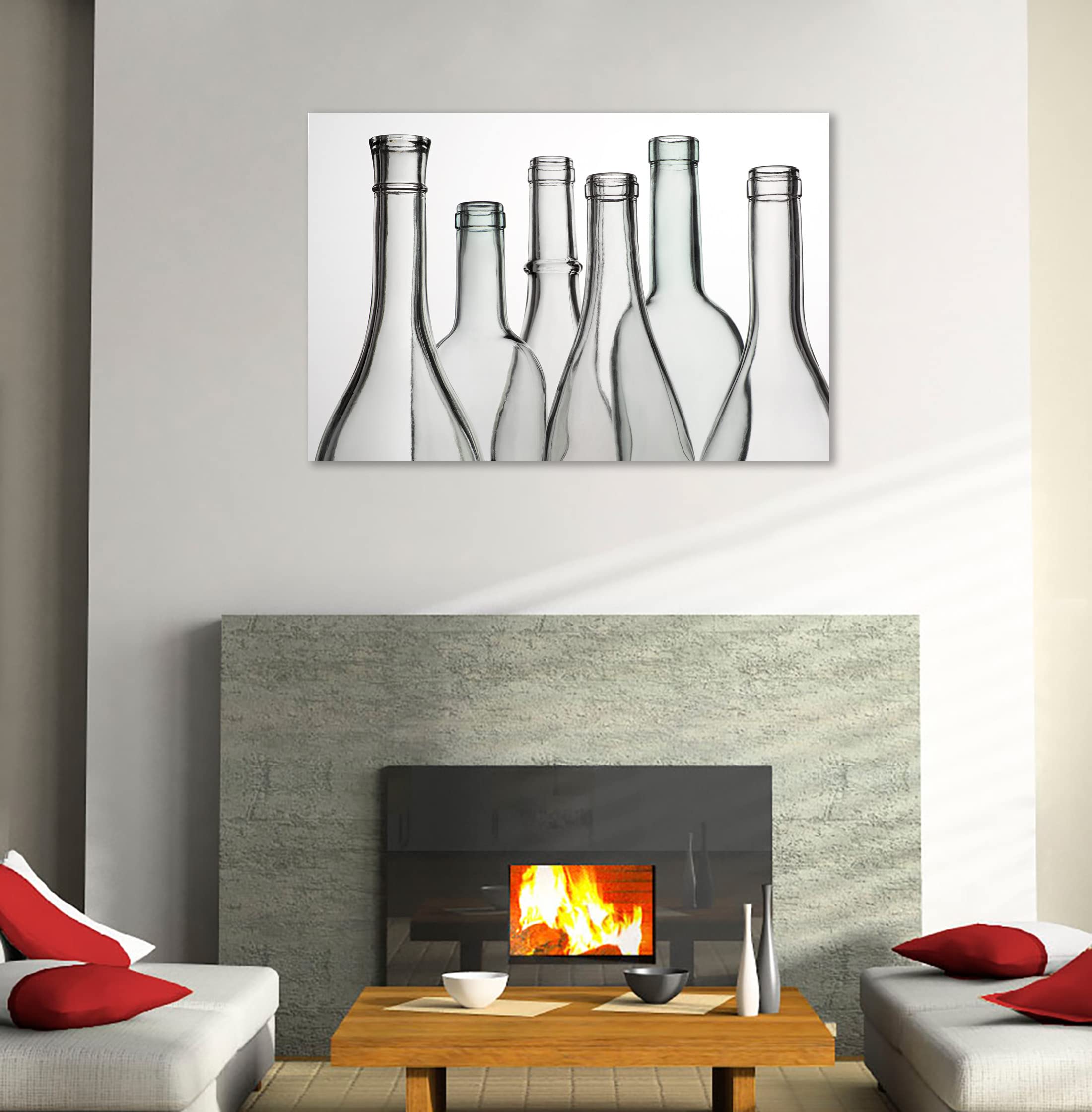 Barry Seidman Empty Bottles Gallery Wrapped Canvas Art Print - 36x24 Inches - Modern Home Decor for Living Room, Bedroom & Office