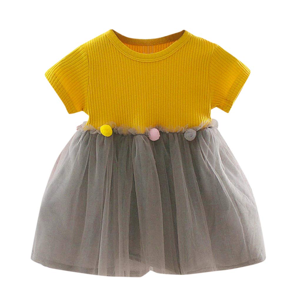 Arystk Baby Girls Patchwork Tulle Dress - Toddler Princess Party Dress for Kids - Perfect for Birthday, Photo Shoots & Special Occasions