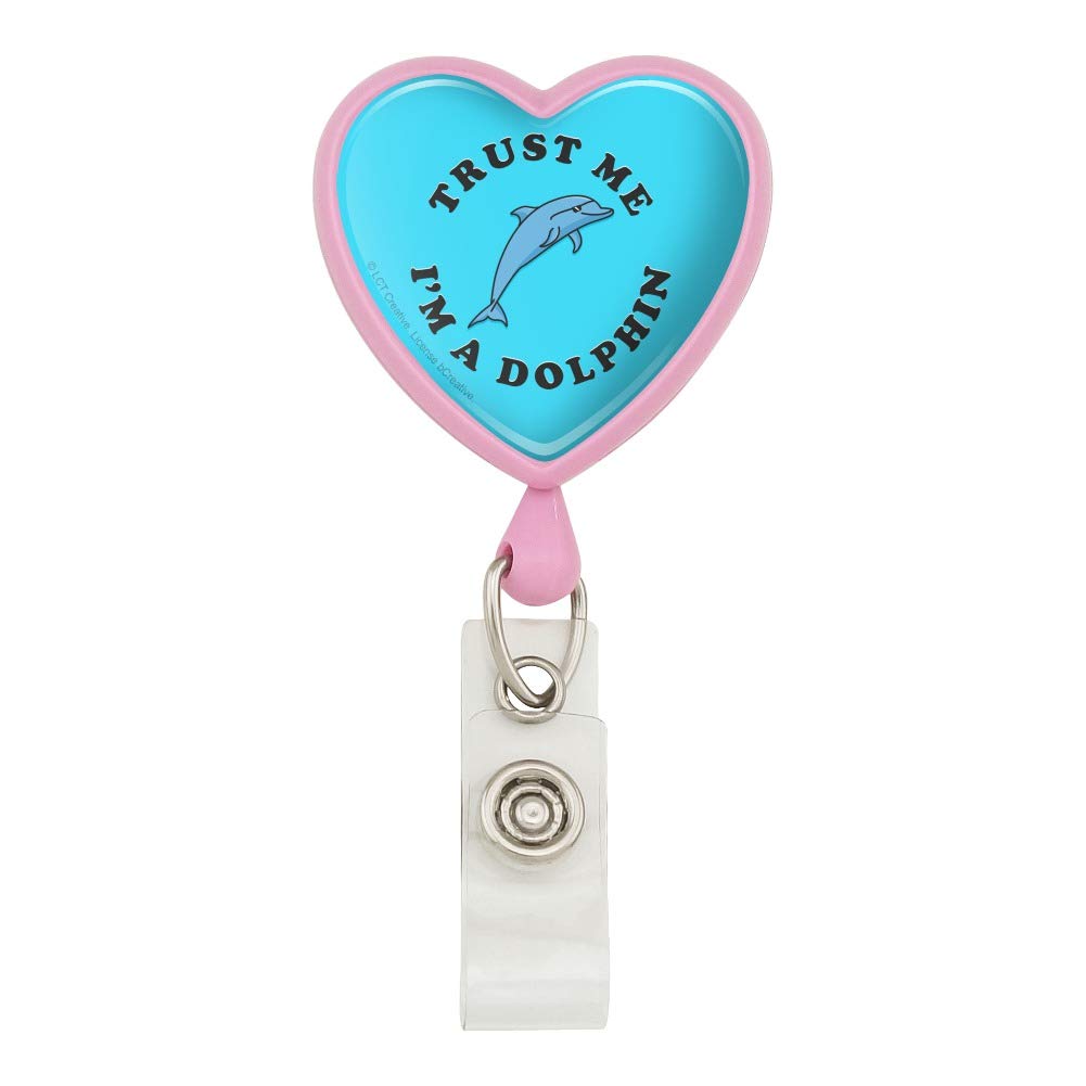 Funny Dolphin Humor Lanyard - Trust Me I'm a Dolphin Retractable ID Badge Holder for Work, School & Events | Office Essentials, Teacher Accessories, Conference Gear