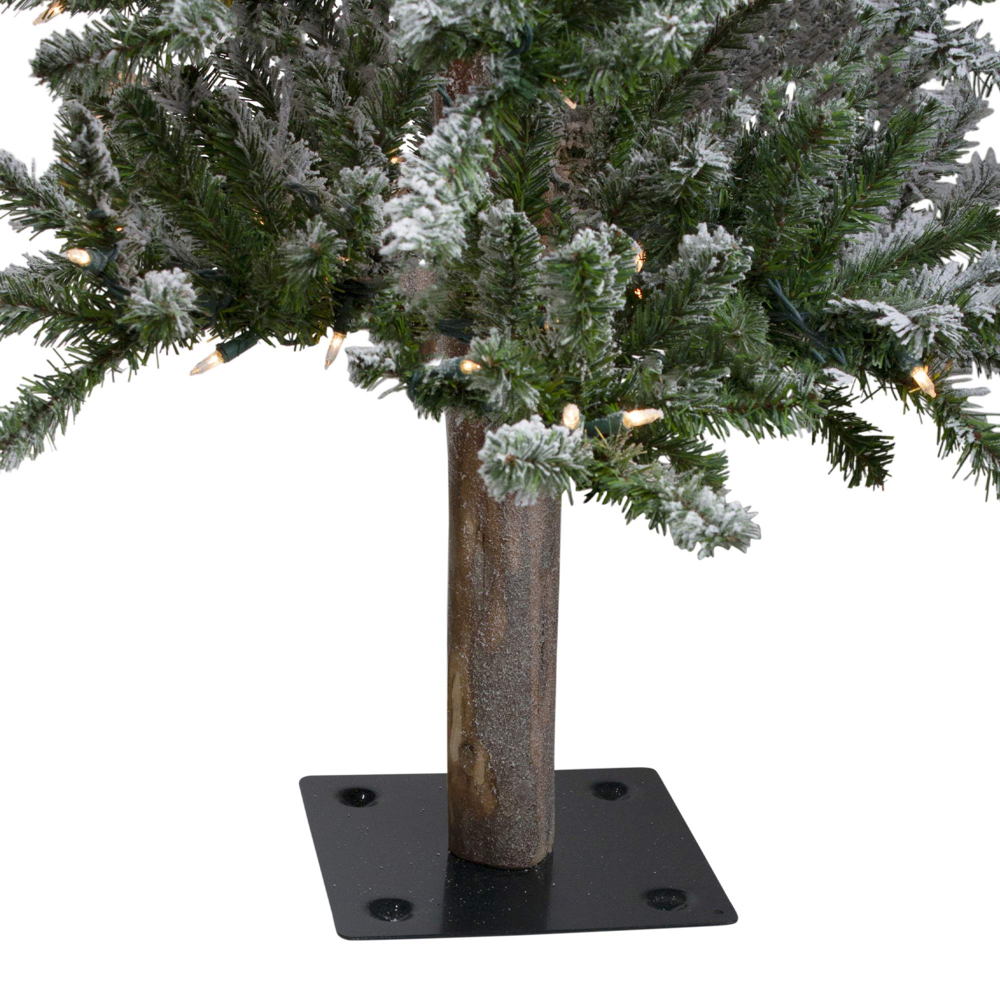 Northlight 4' Pre-Lit Flocked Alpine Artificial Christmas Tree with Clear Lights - Perfect for Small Spaces, Apartments & Holiday Decor
