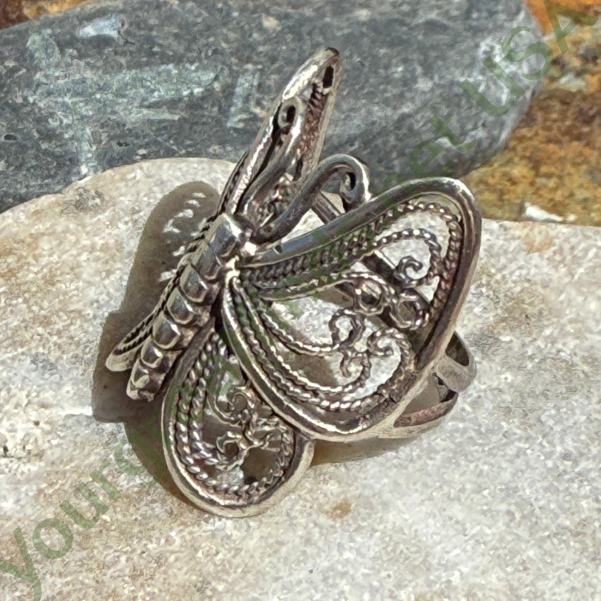 Elegant Sterling Silver Filigree Butterfly Ring - Size 6 - Perfect for Women's Fashion Jewelry, Gift Giving & Special Occasions