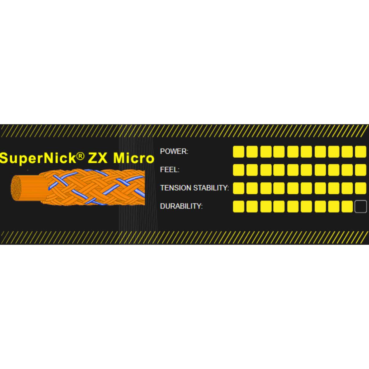 Ashaway SuperNick ZX Micro 18 Squash String Reel (Orange/Blue) - High Performance Squash Racket String for Power & Control - Perfect for Tournament Play & Training Sessions