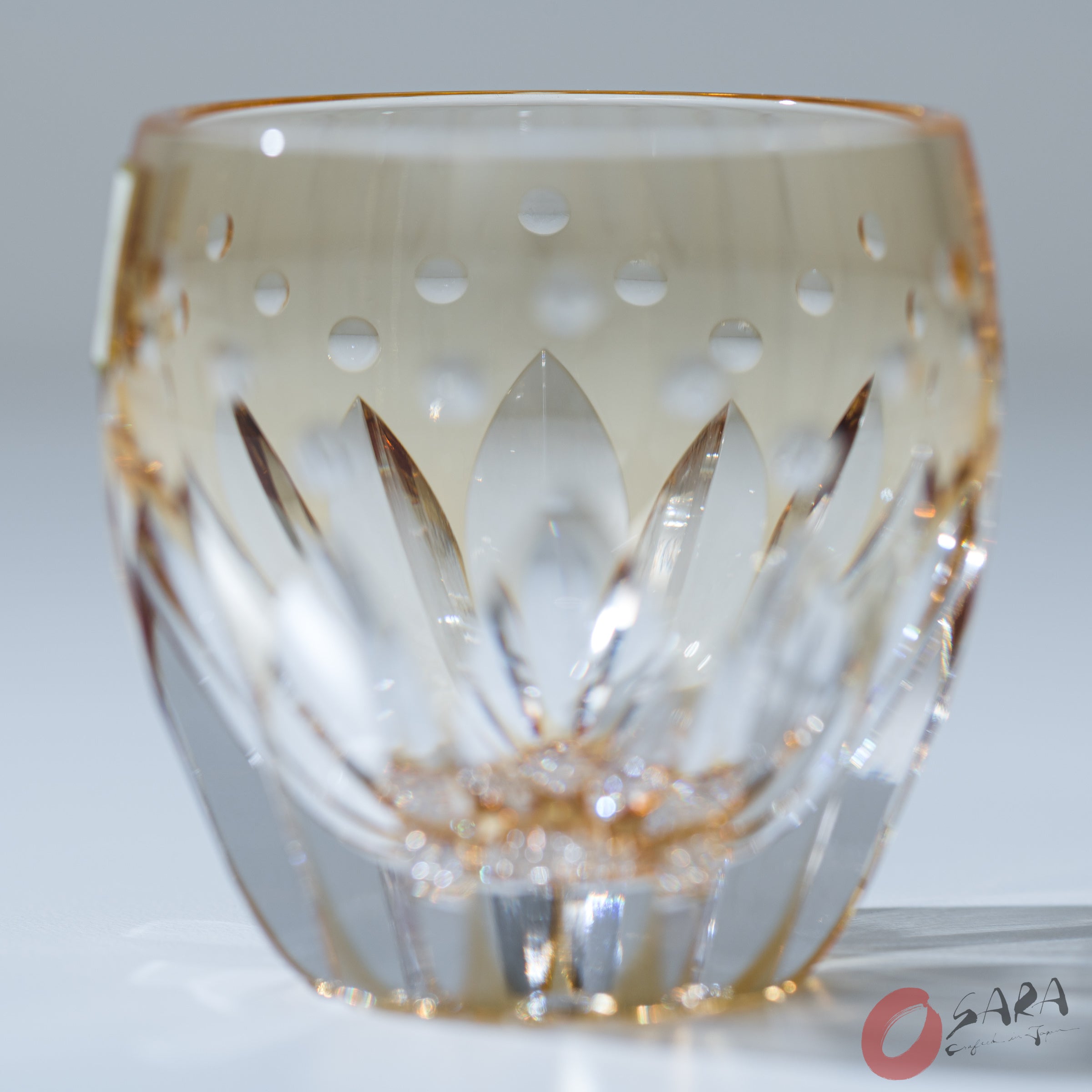 Premium KAGAMI Crystal Sake Glass Set - Elegant Sunflower Design - Japanese Style Drinking Cup for Sake, Cocktails & Wine - Perfect for Dinner Parties, Gifts & Home Bar Decor