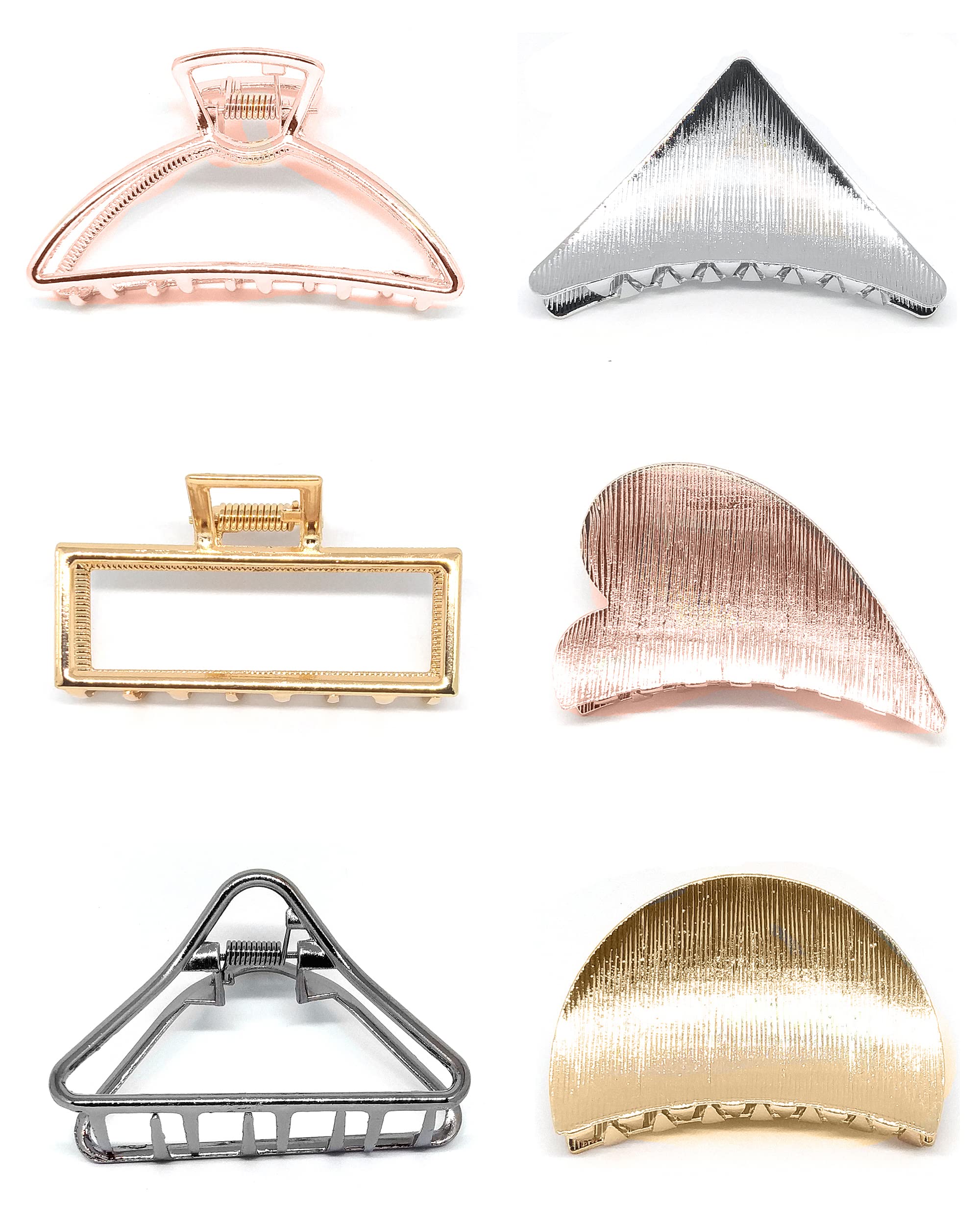 THE MARKETVILLA Large Hair Claw Clips for Women - Pack of 4, Metal Hair Clips for Thick Hair, Stylish Hair Accessories for Women | Perfect for Updos, Ponytails & Everyday Hairstyles