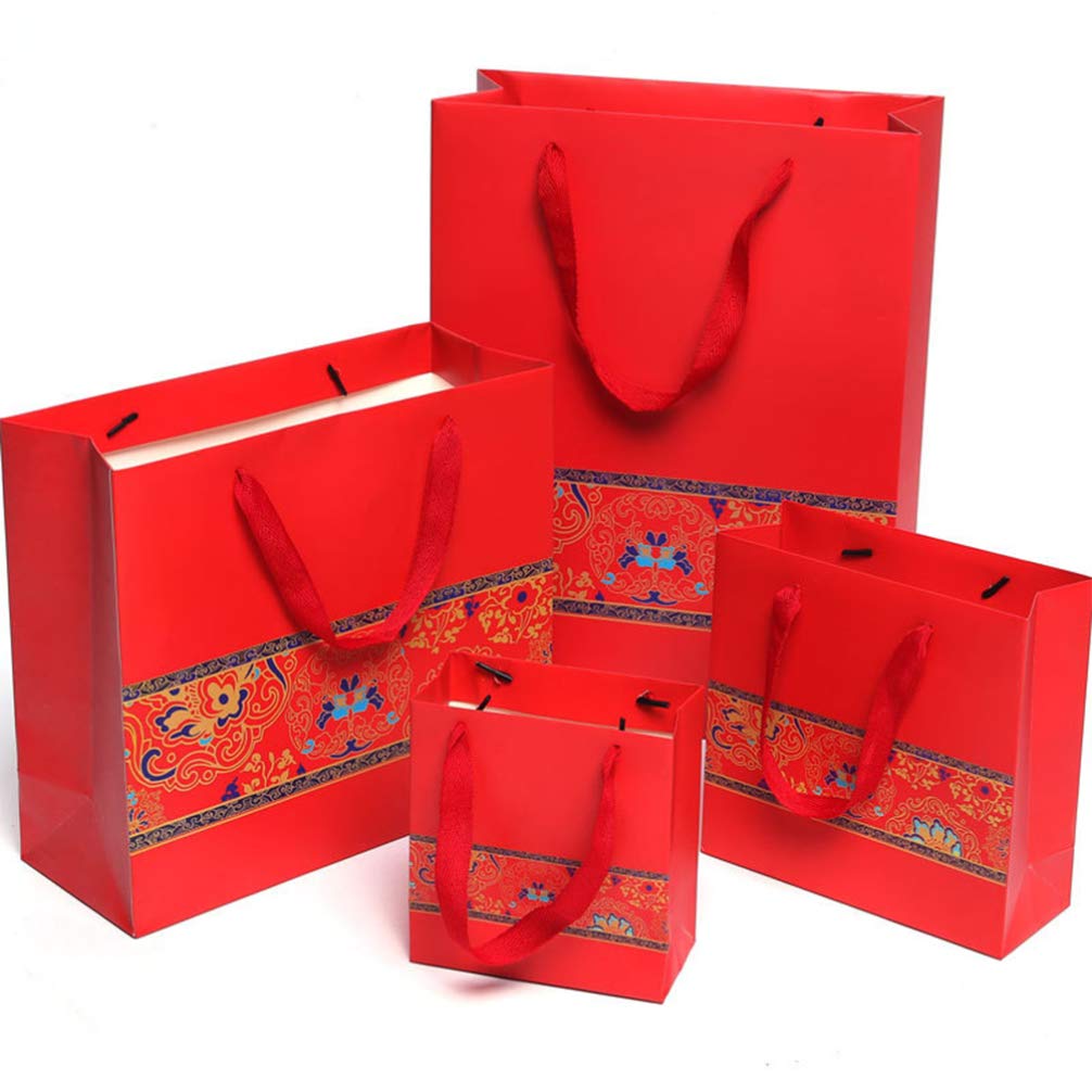 NUOBESTY 10pcs Chinese Zodiac Wrapping Paper Bags - Eco-Friendly Gift Packaging, Tote Bags for Lunar New Year, Birthday & Party Favors | Chinese Style Decorative Paper Bags for Gifts, Jewelry & Small Items