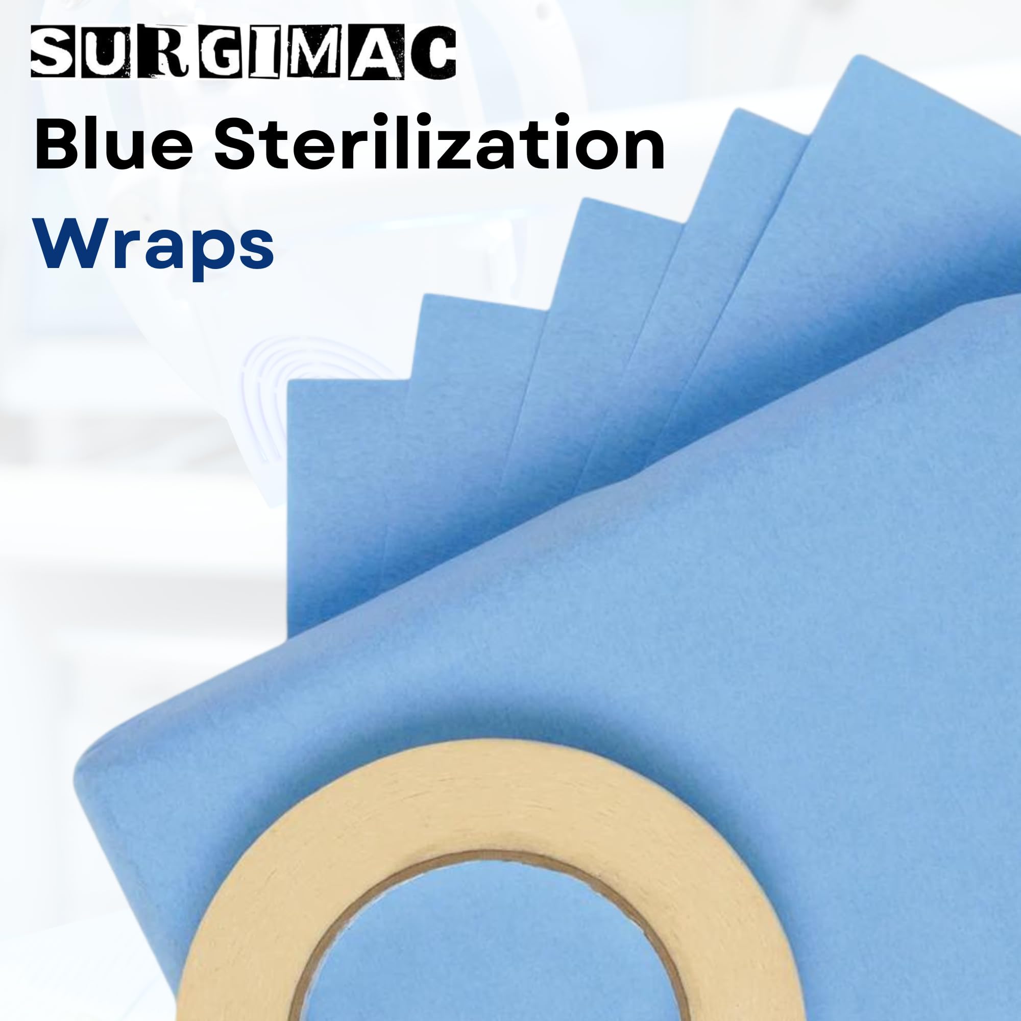 Blue Sterilization Wrap - Tear Proof, Latex Free, Single Layer Cellulose Fabric for EO Gas - Disposable CSR Wrap for First Aid & Emergency Supplies (100 Pack, 30 x 30 Inches) - Ideal for Hospitals, Clinics & Medical Facilities