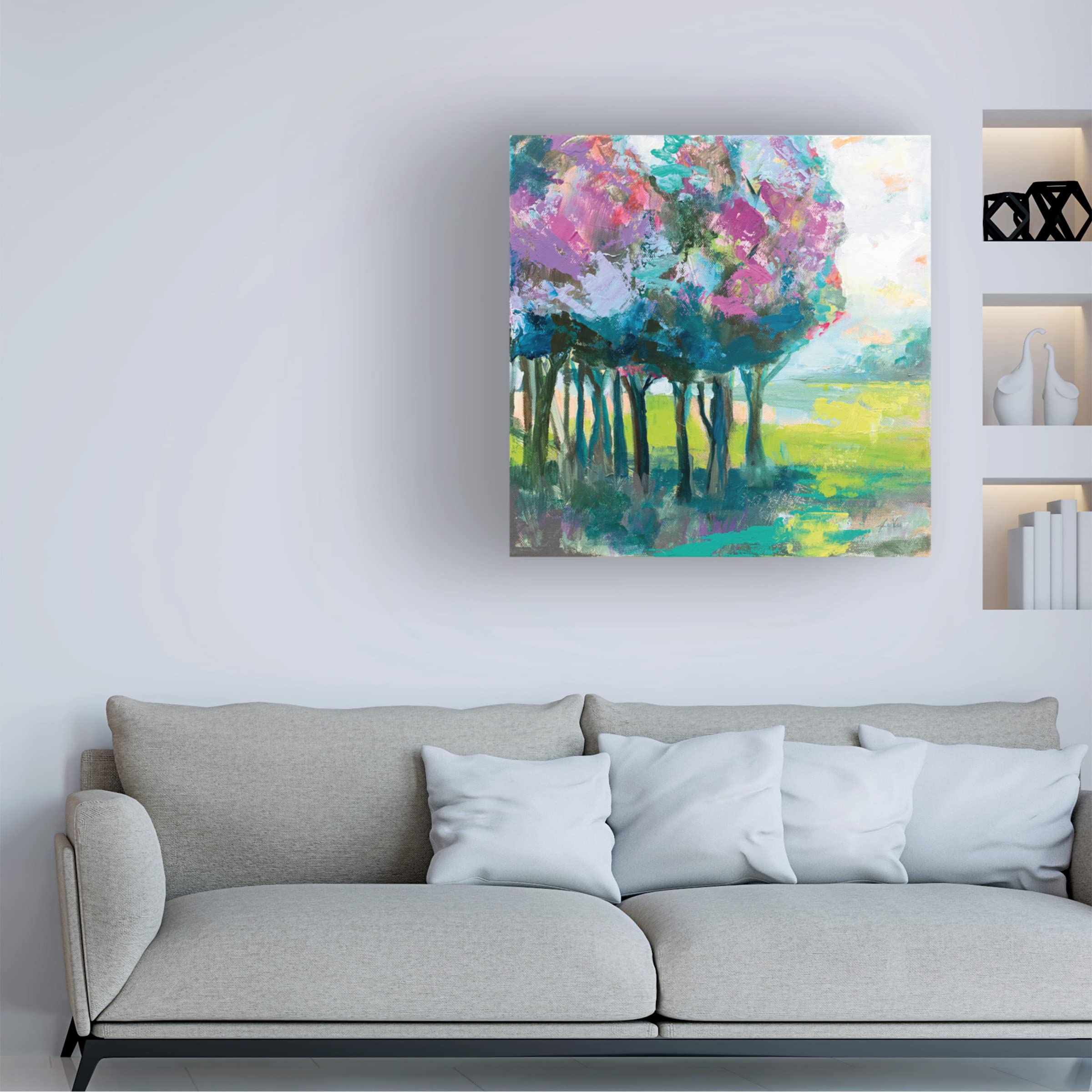 Trademark Fine Art 'The Orchard' by Jeanette Vertentes - 18x18 Stretched Canvas Wall Art - Perfect for Living Room, Bedroom & Office Decor
