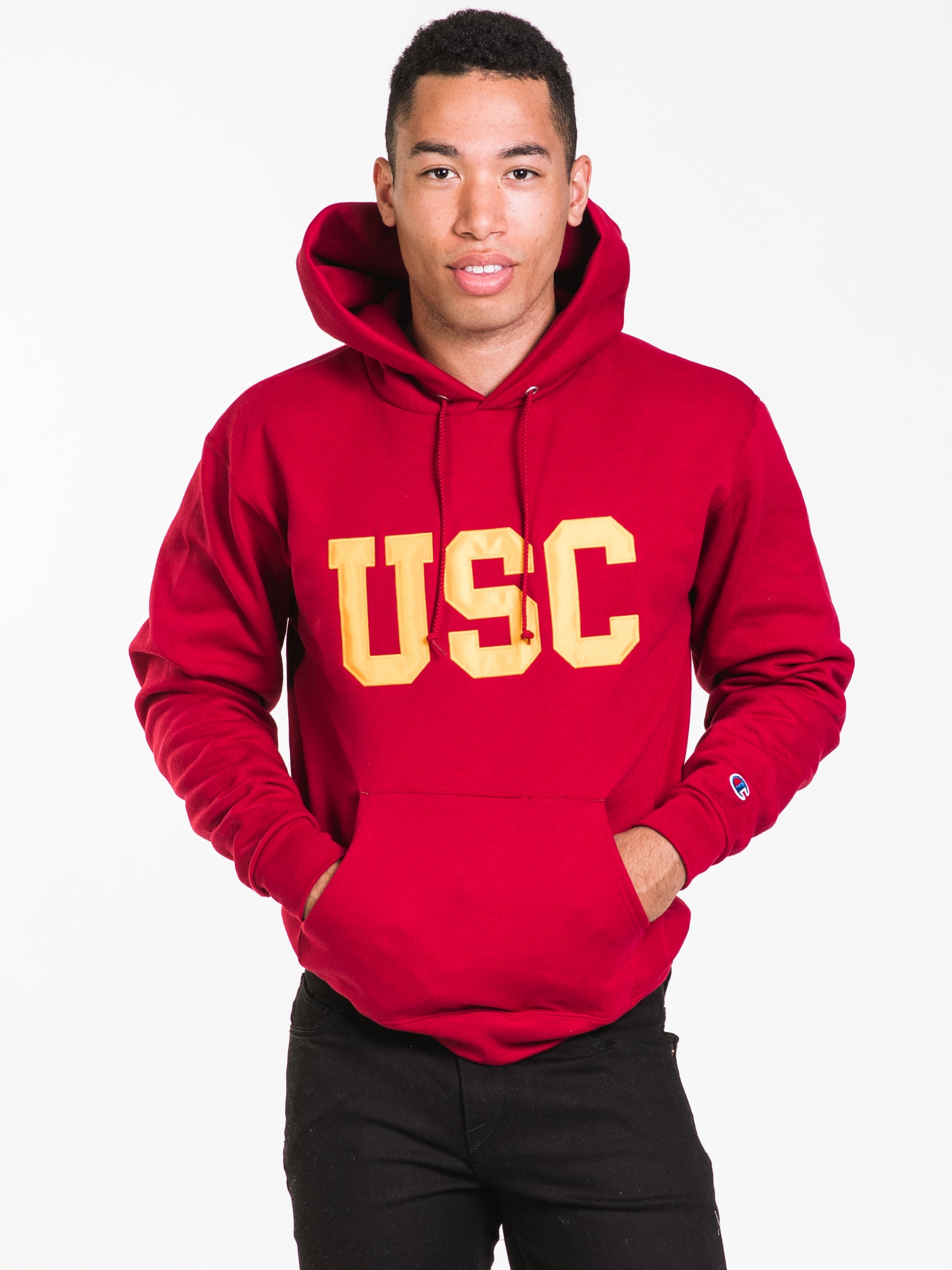 Champion Eco Powerblend USC Hoodie - Soft & Sustainable Pullover Sweatshirt for Men & Women - Perfect for Gym, Casual Wear & College Fan Apparel