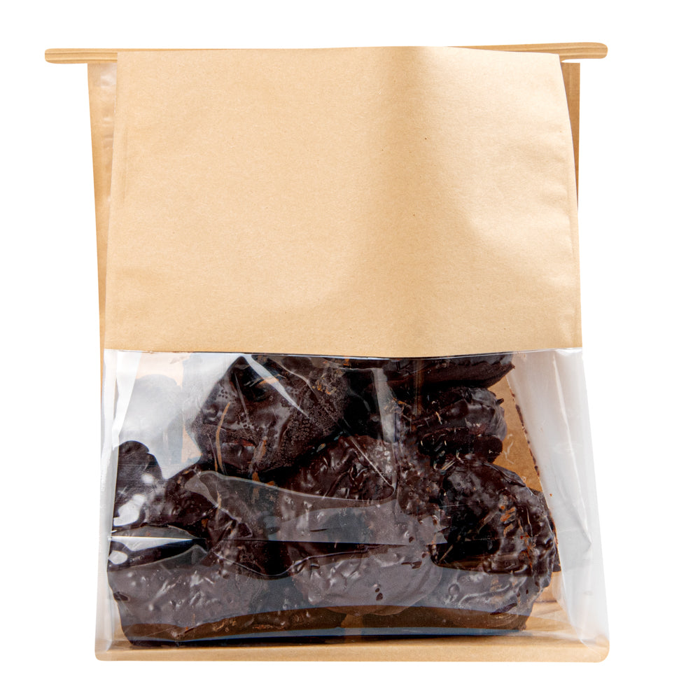 Premium Kraft Cotton Paper Tin Tie Bags with Clear Window - 8.75