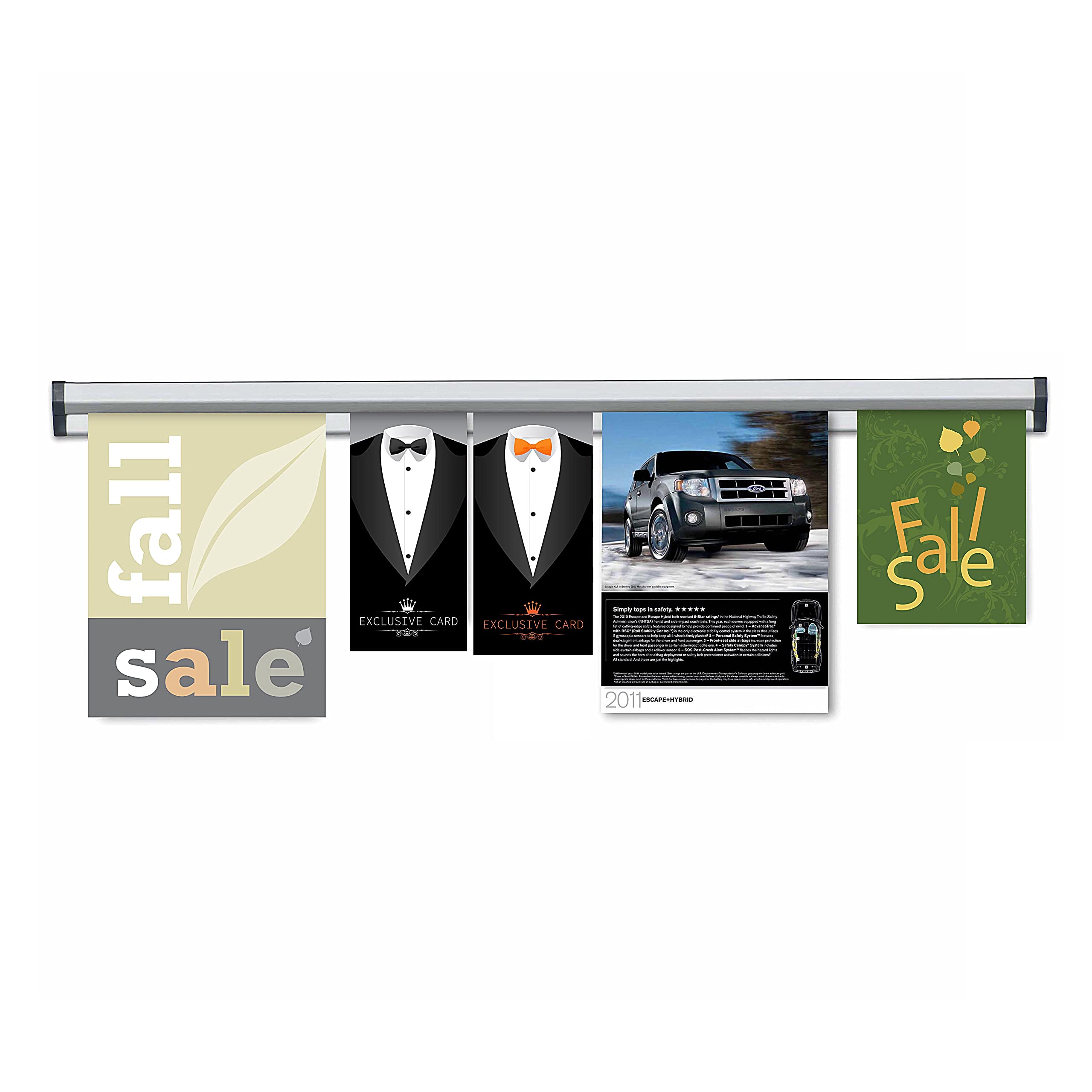 40 Inch Aluminum Restaurant Ticket Holder - Wall Mounted Kitchen Order Tab Grabber, Receipt Check Slide Rack for Fast Notes, Office Memo Paper Clip & Menu Organizer - Perfect for Restaurants, Cafes, Offices & Home Kitchens