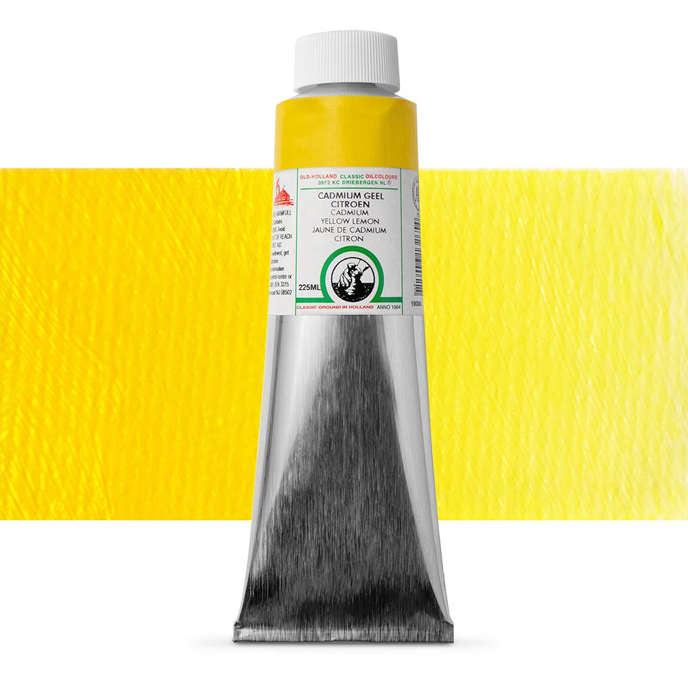 Old Holland Classic Oil Color - Cadmium Yellow Lemon 225ml Tube | Professional Artist Paint for Canvas & Fine Art | Vibrant Yellow Pigment for Oil Painting & Portraits