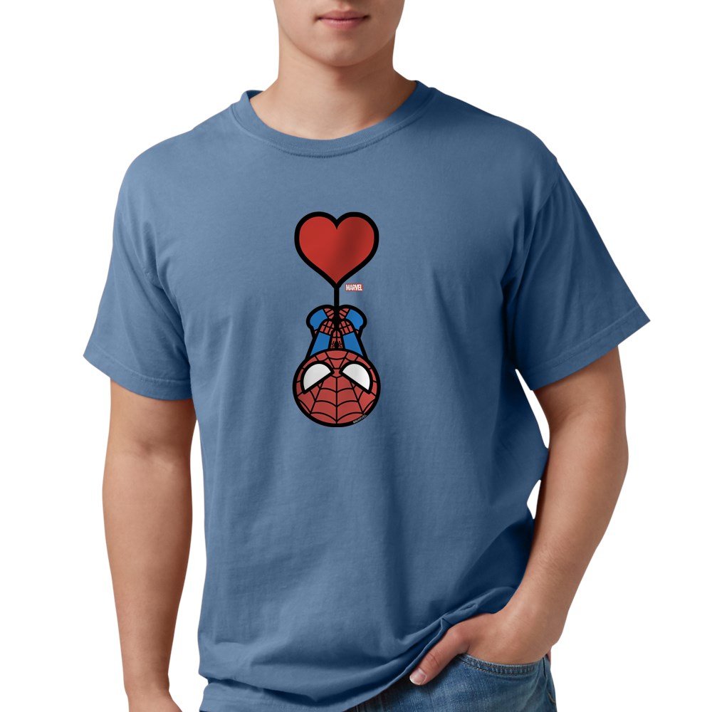 Spider-Man Heart Graphic Men's Comfort Colors T-Shirt | Superhero Apparel for Casual Wear & Marvel Fan Gifts