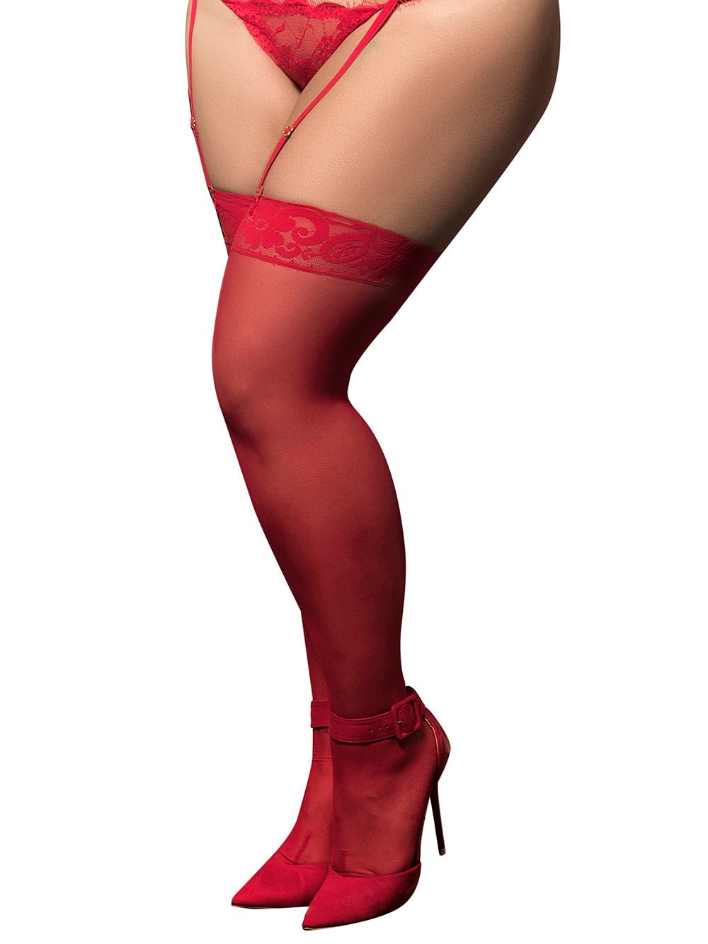 Mapale 1094 Mesh Thigh High Stockings - Sexy Sheer Fishnet Stockings for Women, Stretchy Comfortable Legwear for Party, Cosplay & Night Out