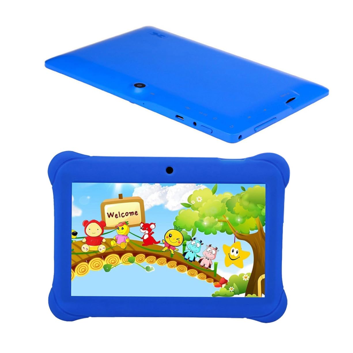 OSALADI 3-Piece Kids Tablet Set - 7 Inch Quad-Core Blue Children's Learning Tablet with Educational Games | Perfect for Home Learning, Travel Entertainment & Early Childhood Development