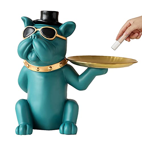 Bulldog Resin Storage Tray - Cute Animal Key Holder & Candy Dish for Home Office Decor | Desk Organizer for Keys, Jewelry & Small Items | Perfect for Living Room, Bedroom & Workspace