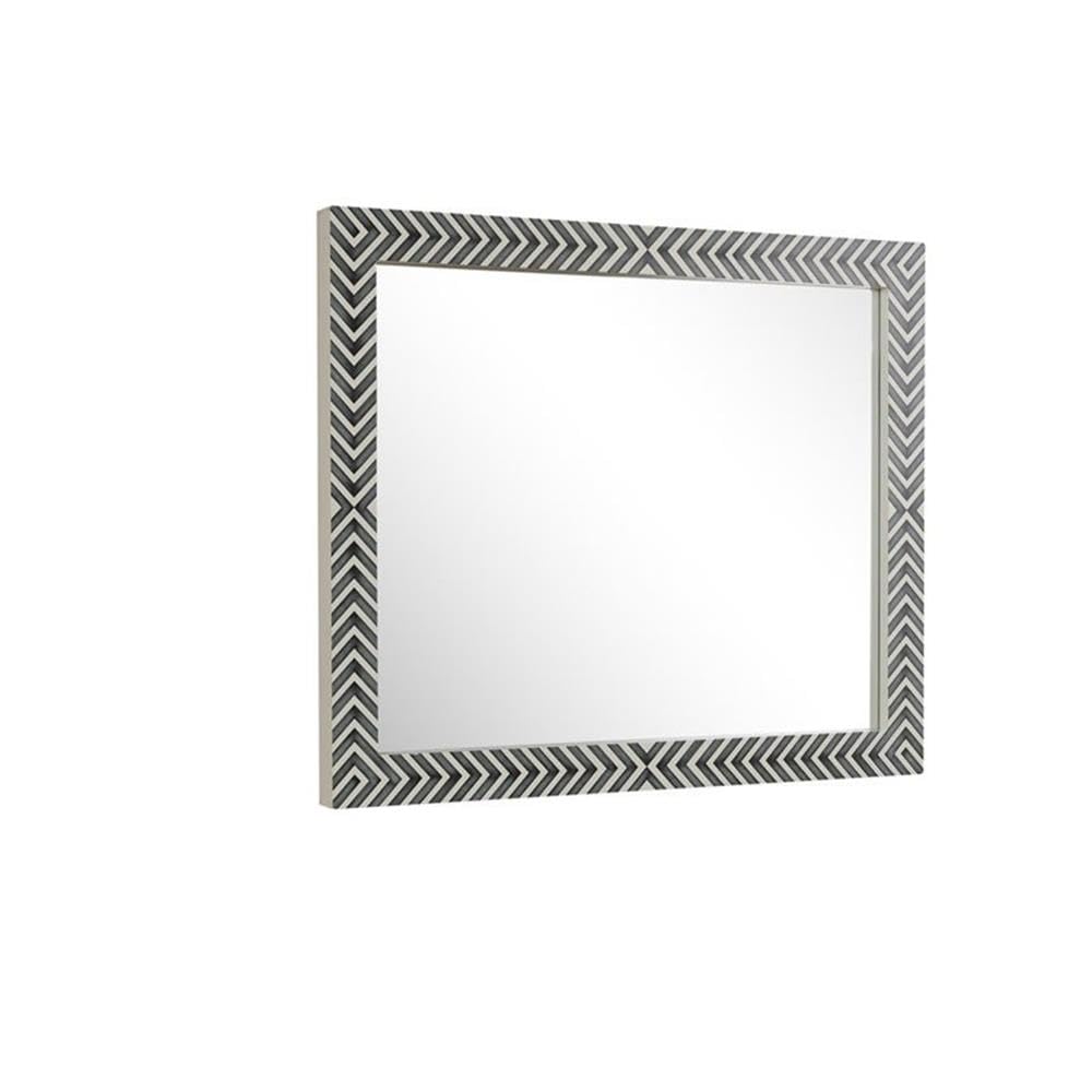 Elegant Chevron Glass Mirror 40x32 - Modern MDF Decor for Bathroom & Living Room