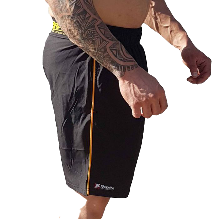 Brachial Airy Shorts for Men - Breathable & Lightweight Black/Orange - Perfect for Running, Gym & Outdoor Activities
