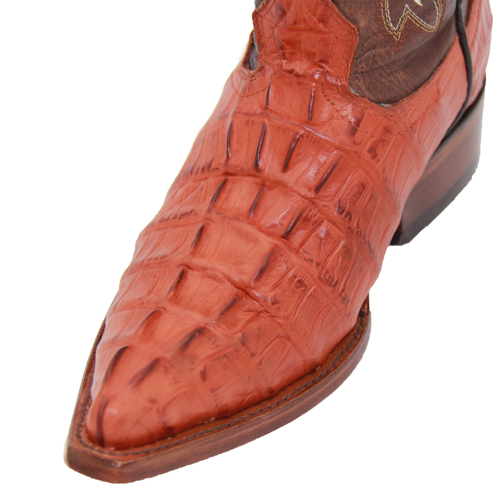Premium Men's Western Cowboy Boots - Genuine Leather Crocodile Print Snip Toe - Stylish & Durable for Rodeo, Country Dance & Outdoor Adventures
