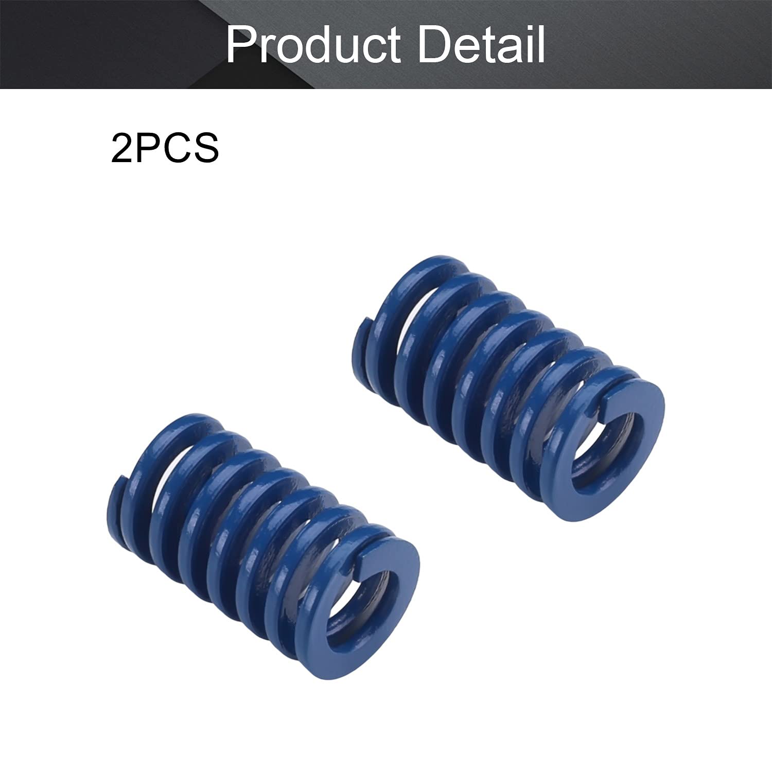 MroMax 3D Printer Die Springs - 12mm OD 20mm Long Spring Steel Compression Springs for 3D Printer Bed Leveling - Blue Spiral Stamping Light Load Mould Springs (2Pcs) - Perfect for Ender 3, CR-10, and Other FDM 3D Printers