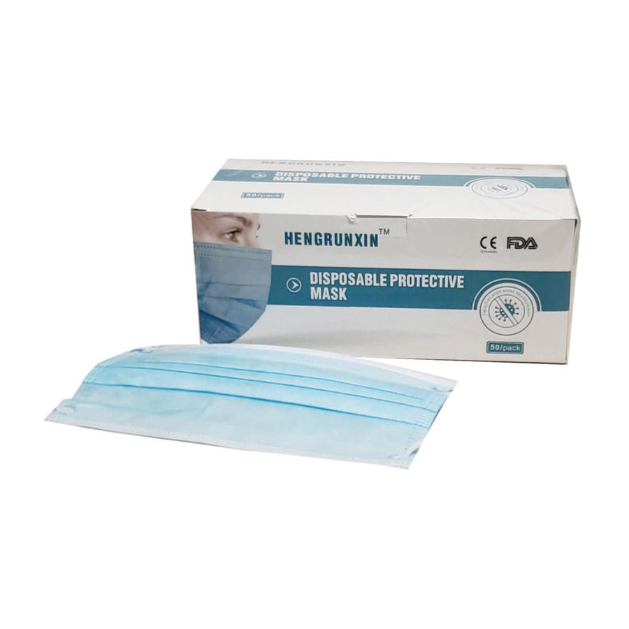 Disposable 3-Ply Ear Loop Face Masks (50 Pack) - Breathable & Comfortable for Daily Use, Travel, and Office Protection